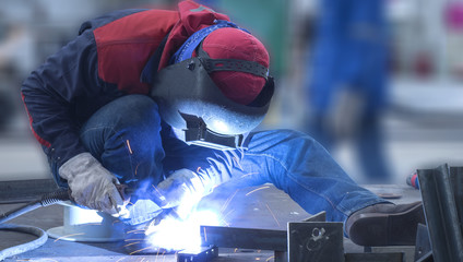 Industrial welding steel structure of Petrochemicals or Oil & Gas on black background , Process...