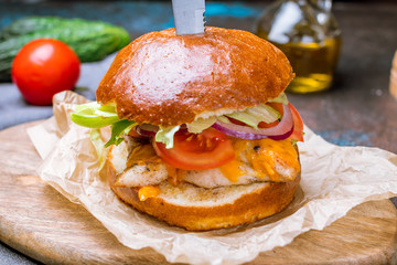 Burger with chicken