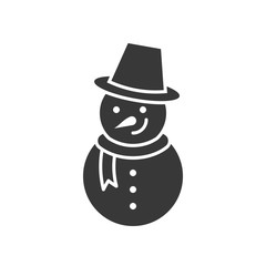 snowman in Christmas and winter theme, glyph style
