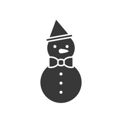 Obraz premium snowman in Christmas and winter theme, glyph style
