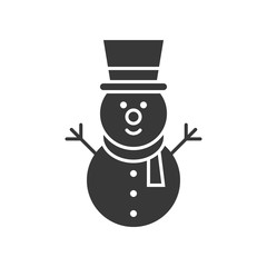 snowman in Christmas and winter theme, glyph style