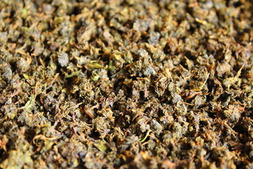 Dried leaves of Ivan tea. Close-up. Background.