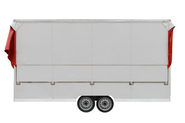 mobile shop on wheels isolated on white background