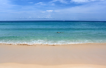 Fototapeta na wymiar Seascape. Sand beach. Andaman Sea (Indian Ocean). Phuket. Thailand.