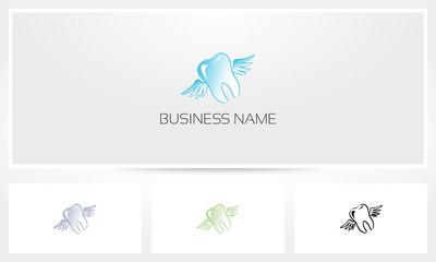 Obraz premium Flying Teeth Wings Logo