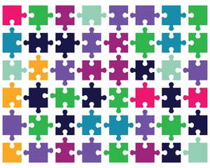 Naklejka premium Separate pieces of colorful puzzle, vector illustration