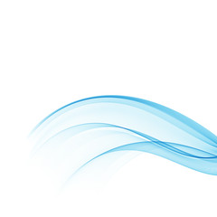 Abstract smooth wave color vector.Flow curve of the blue wave.Vector lines.