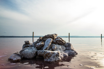 saltwater marsh sunset, Torrevieja pink marsh Alicante