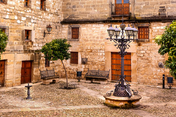 Fototapeta na wymiar Medieval square Juan de Valencia in Ubeda, Jaen, Spain