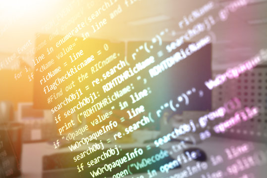 Software developer programming code. 