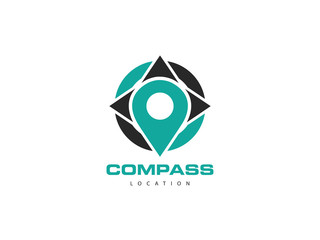 compass location logo, icon, symbol, design template 