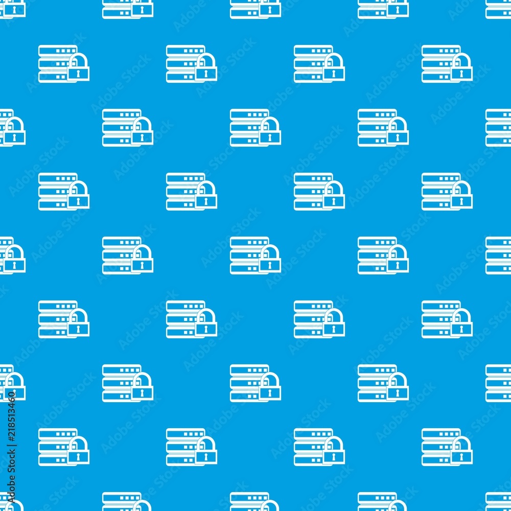 Poster database with padlock pattern repeat seamless in blue color for any design. vector geometric illustr