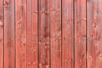 Wooden planks painted red