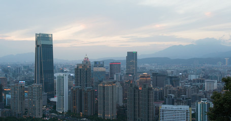 Taiwan city in the evening