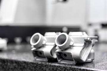 Inspection dimension high precision aluminium of automotive parts by CMM in the factory