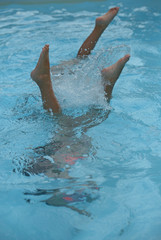 feet in the air in the pool