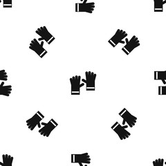 Rubber gloves pattern repeat seamless in black color for any design. Vector geometric illustration
