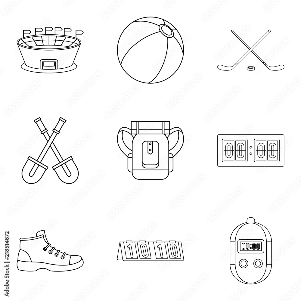 Poster stopwatch icons set. outline set of 9 stopwatch vector icons for web isolated on white background