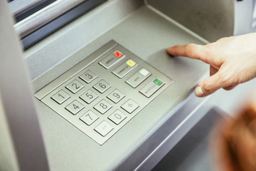Geldautomat, Pin-Code  - obrazy, fototapety, plakaty