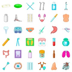 Therapy icons set. Cartoon style of 36 therapy vector icons for web isolated on white background