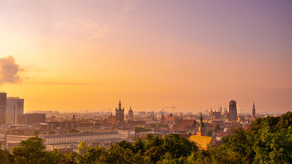 Fototapeta na wymiar Beautiful and colorful cityscape of Gdansk.