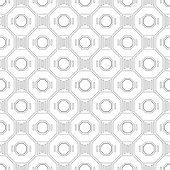 Black and white geometric seamless pattern for coloring book, page. Abstract background for cover, wallpaper, decor.