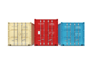 Service delivery, cargo containers. 3D rendering isolated white