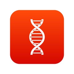 DNA spiral icon digital red for any design isolated on white vector illustration