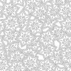 Gingerbread. Black and white illustration for coloring book or page. Christmas, holiday background.