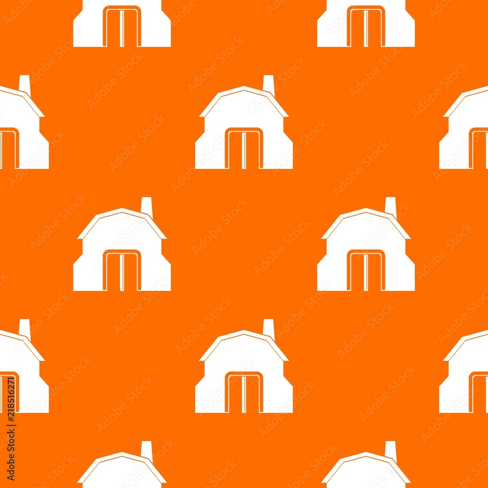 Aufkleber blacksmith workshop building pattern repeat seamless in orange color for any design. vector geometri