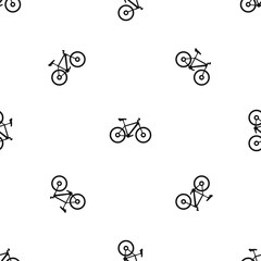 Bike pattern repeat seamless in black color for any design. Vector geometric illustration