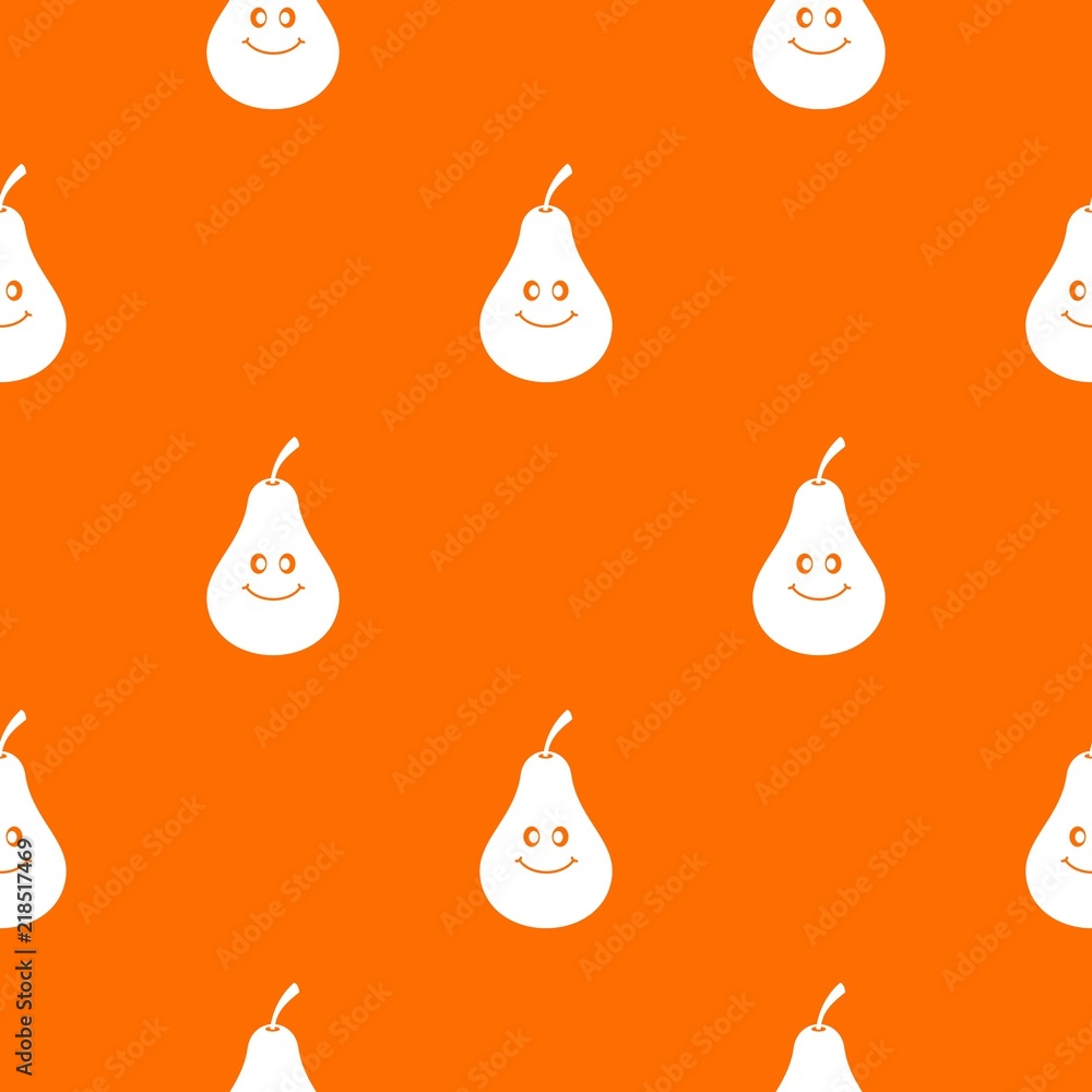 Aufkleber smiling pear pattern repeat seamless in orange color for any design. vector geometric illustration