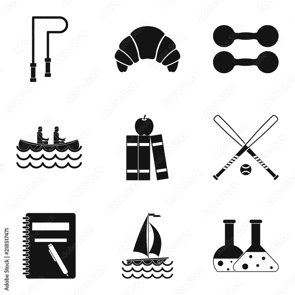 Poster jump rope icons set. simple set of 9 jump rope vector icons for web isolated on white background