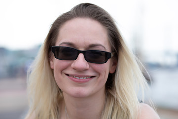 Naklejka premium Blonde model 