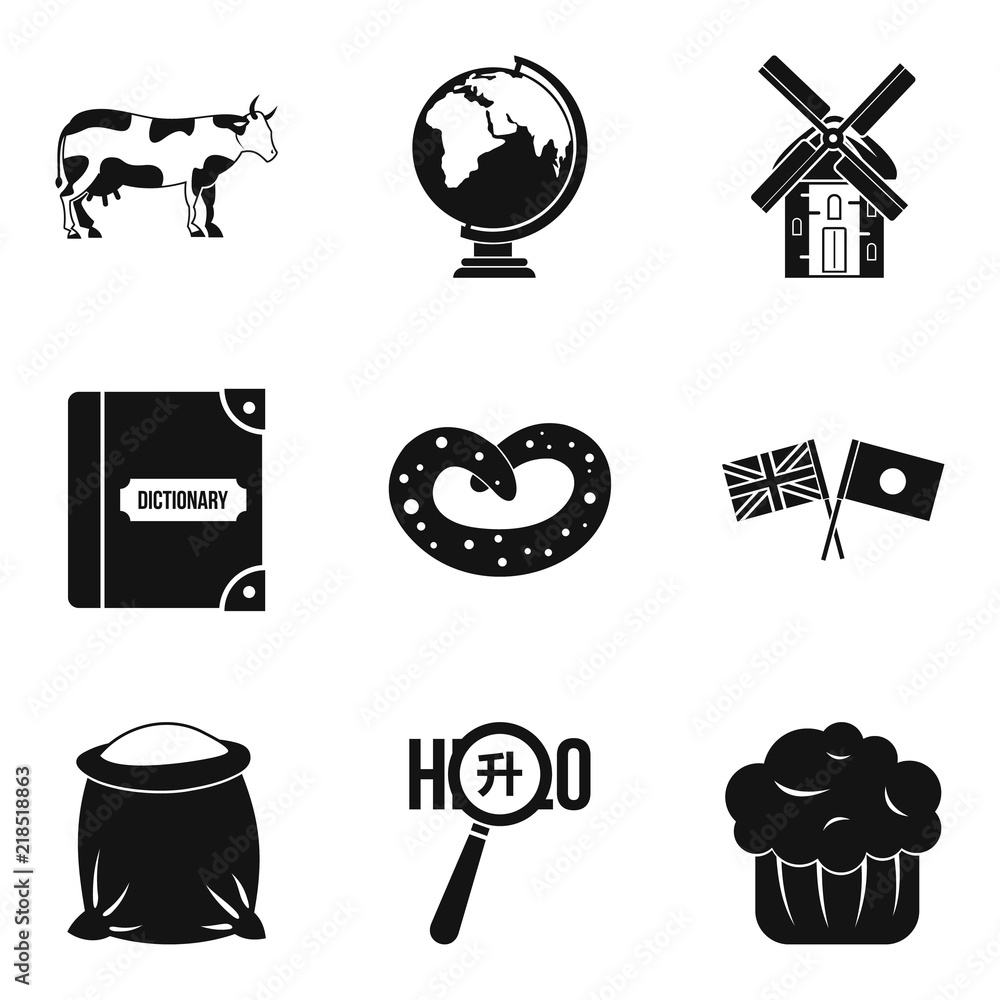 Poster around the world icons set. simple set of 9 around the world vector icons for web isolated on white 