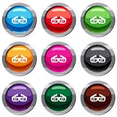 Glasses for 3D movie set icon isolated on white. 9 icon collection vector illustration