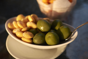 Olive and lupins as a starter