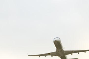 Plastic toy Airplane clouds copy space