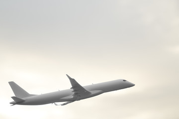 Plastic toy Airplane clouds copy space