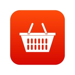 Plastic shopping basket icon digital red for any design isolated on white vector illustration