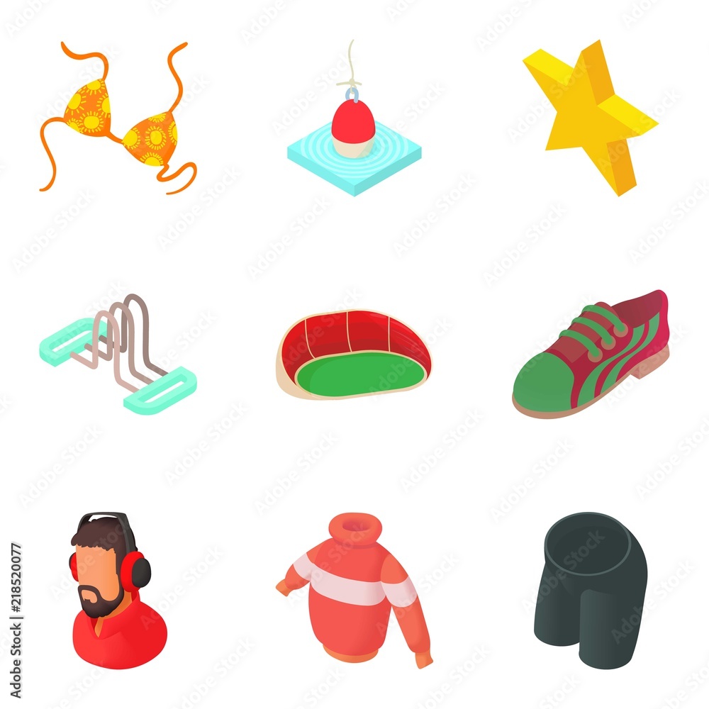 Aufkleber commentator icons set. cartoon set of 9 commentator vector icons for web isolated on white backgroun
