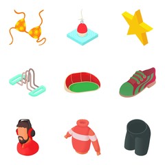 Commentator icons set. Cartoon set of 9 commentator vector icons for web isolated on white background