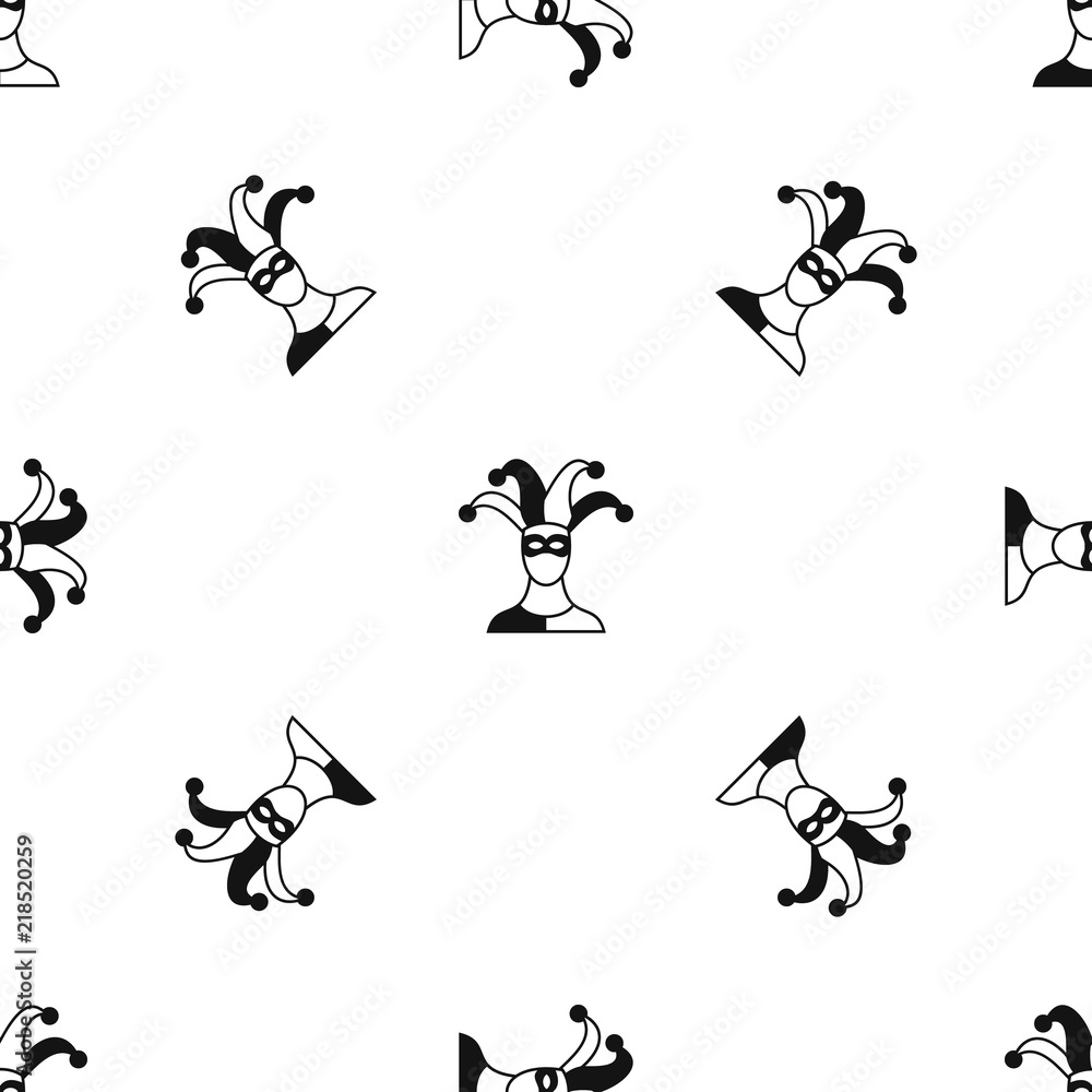 Poster jester pattern repeat seamless in black color for any design. vector geometric illustration