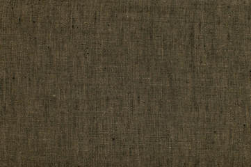 Fototapeta na wymiar Dark brown linen fabric texture surface closeup as textile background