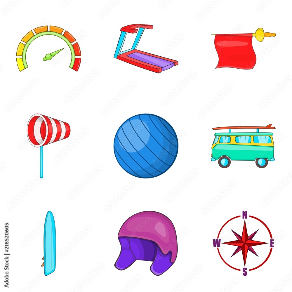 Poster vigor icons set. cartoon set of 9 vigor vector icons for web isolated on white background