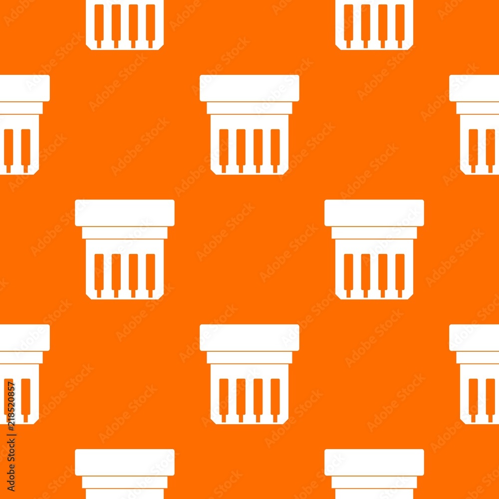 Poster electronic circuit board pattern repeat seamless in orange color for any design. vector geometric il