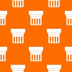 Electronic circuit board pattern repeat seamless in orange color for any design. Vector geometric illustration