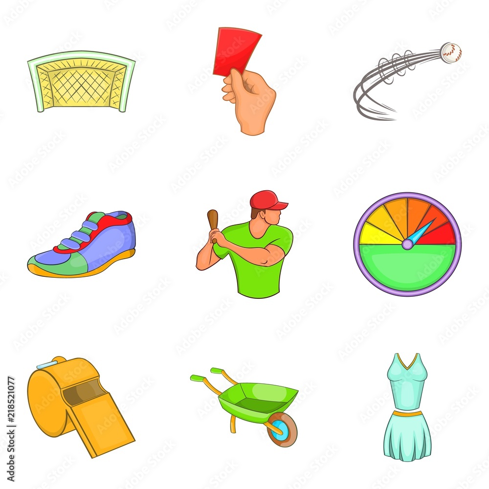 Aufkleber fair game icons set. cartoon set of 9 fair game vector icons for web isolated on white background