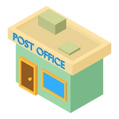 Post office icon. Isometric illustration of post office vector icon for web