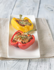 Stuffed peppers with meat and mozzarella